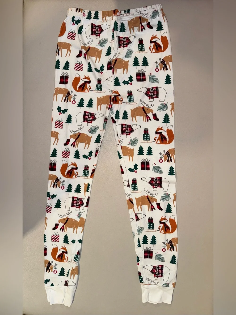 Place Kids White Holiday Forest Animal Pajama Set